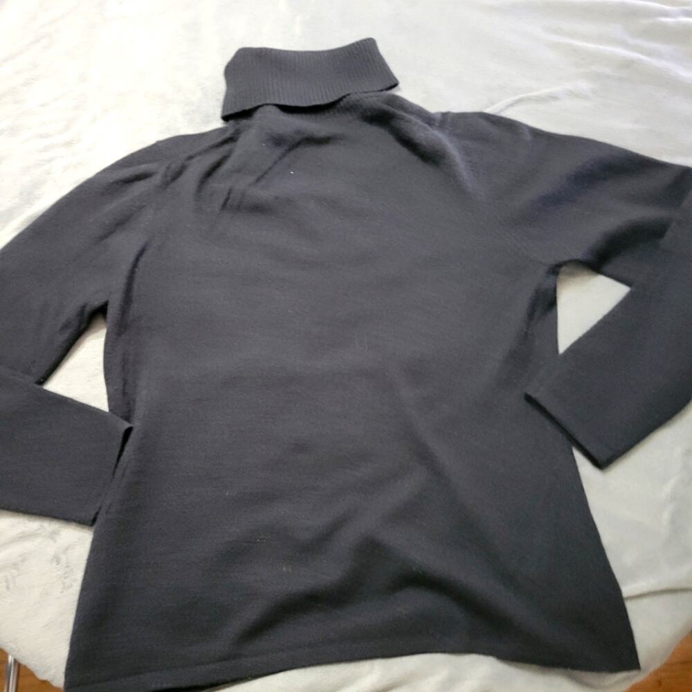 Wendy B Cashmere Sweater Women Large Black Turtleneck Made In Samoa Warm Comfort